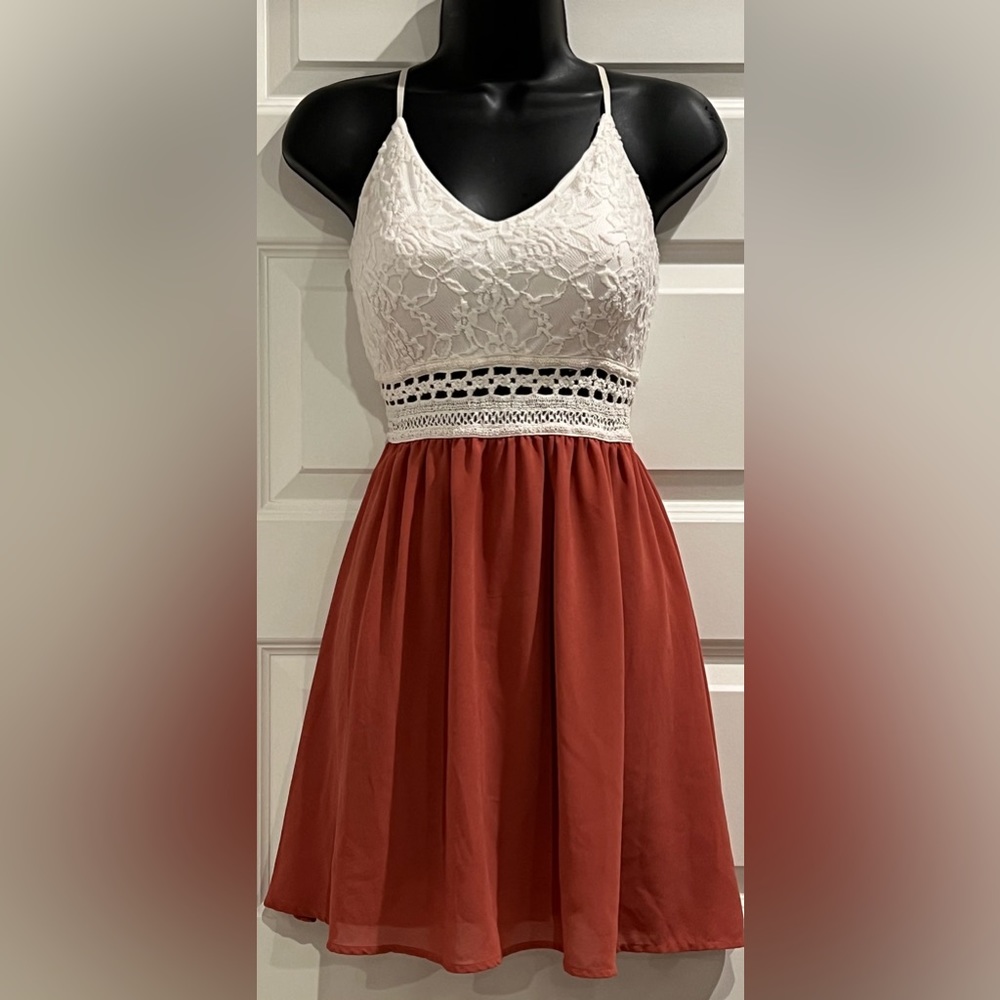 🥈 Love Tree Crochet Bodice Skater Dress